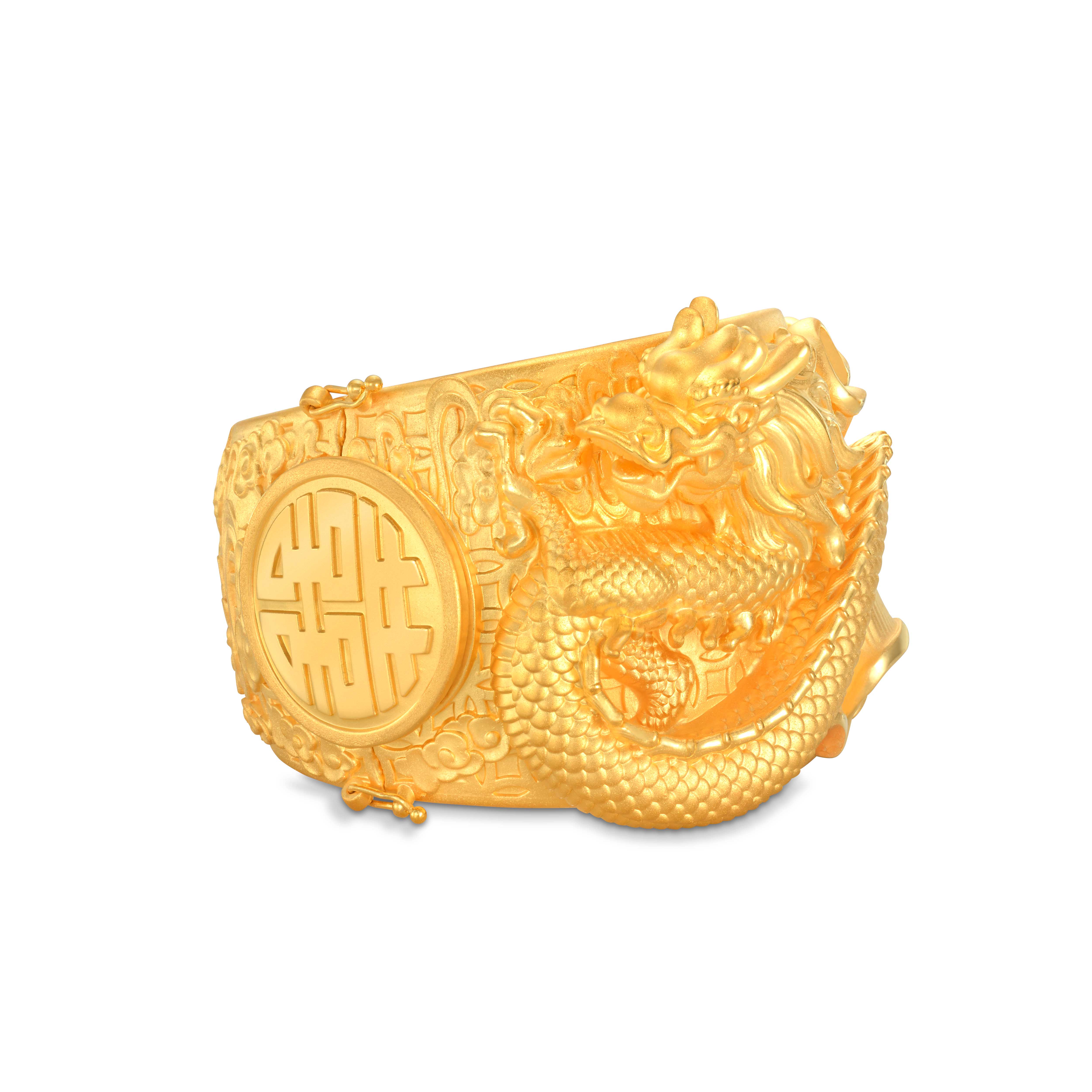 Electroform Fine Gold Dragon Bangle