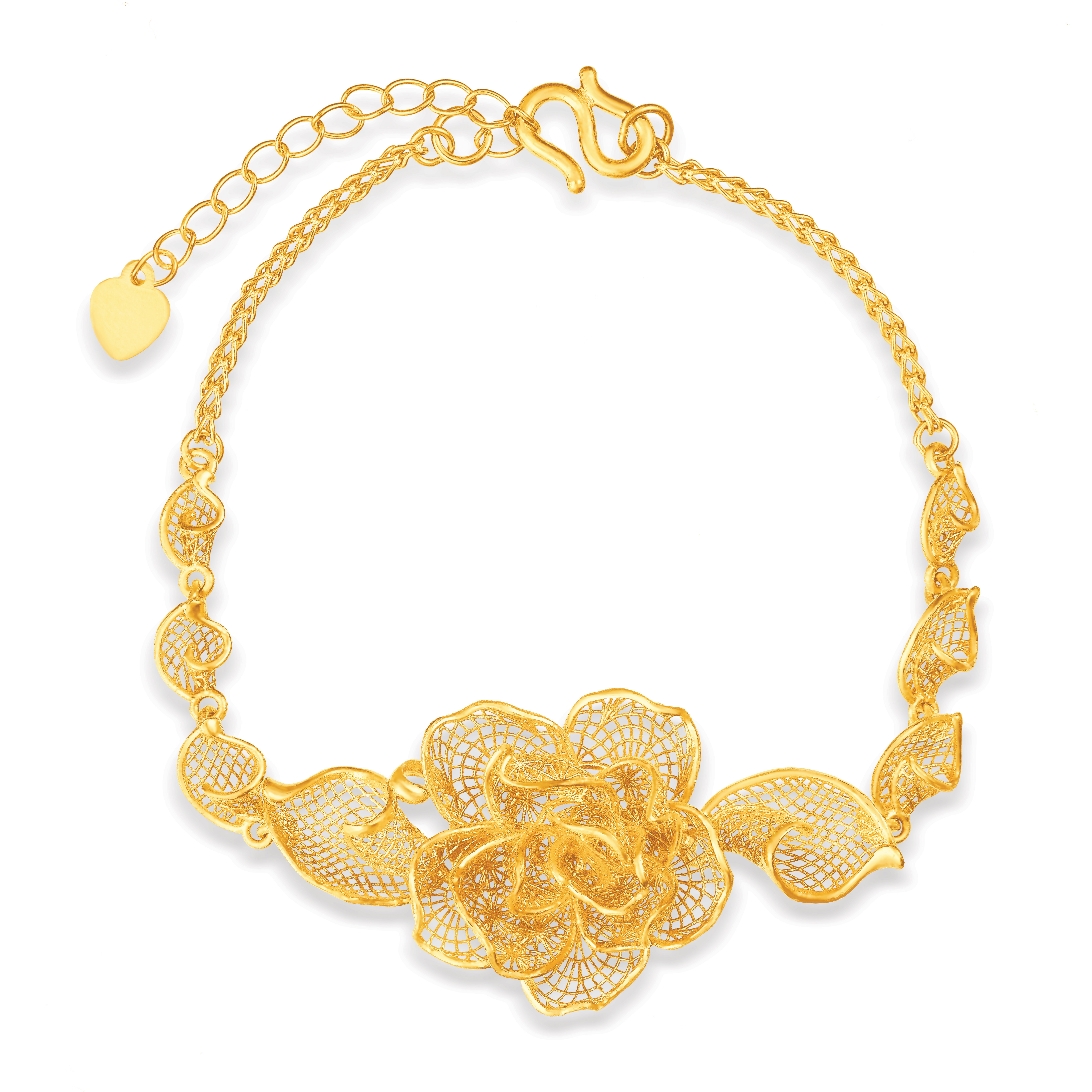 Fine Gold Bracelet with Rose