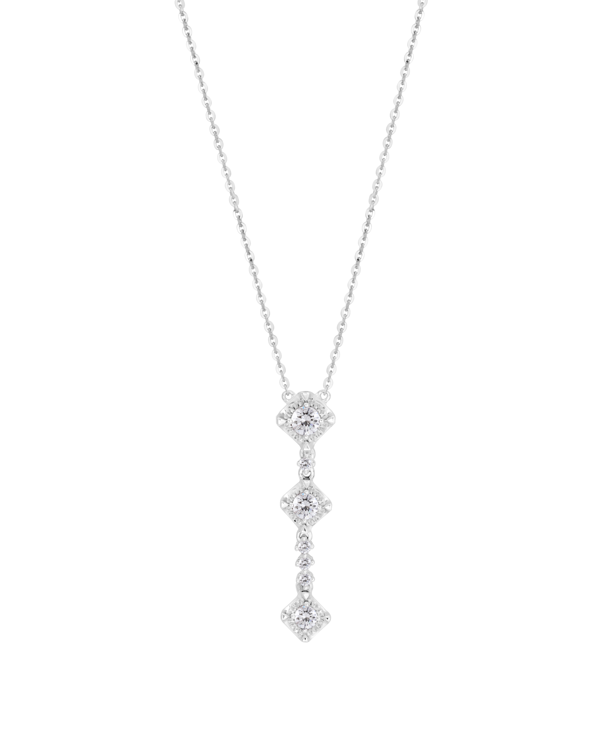 Flare Collection 18K White Gold Diamond Necklace