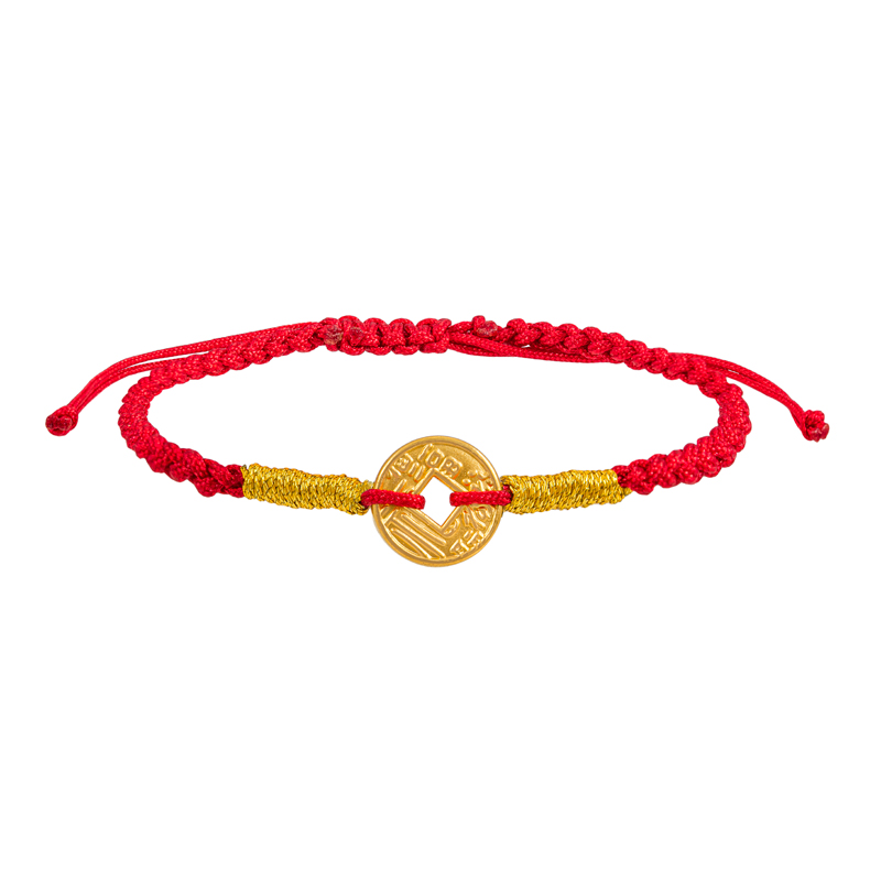 Fine Gold Pendant With Red Bracelet - Blessing