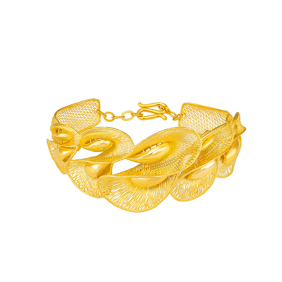 Fine Gold Bangle with Calla Lily