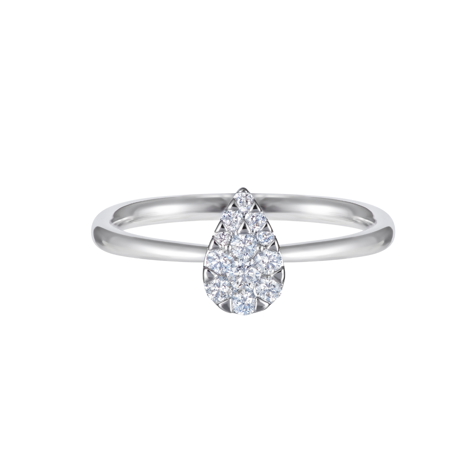 Dewy Collection 18K White Gold Diamond Ring