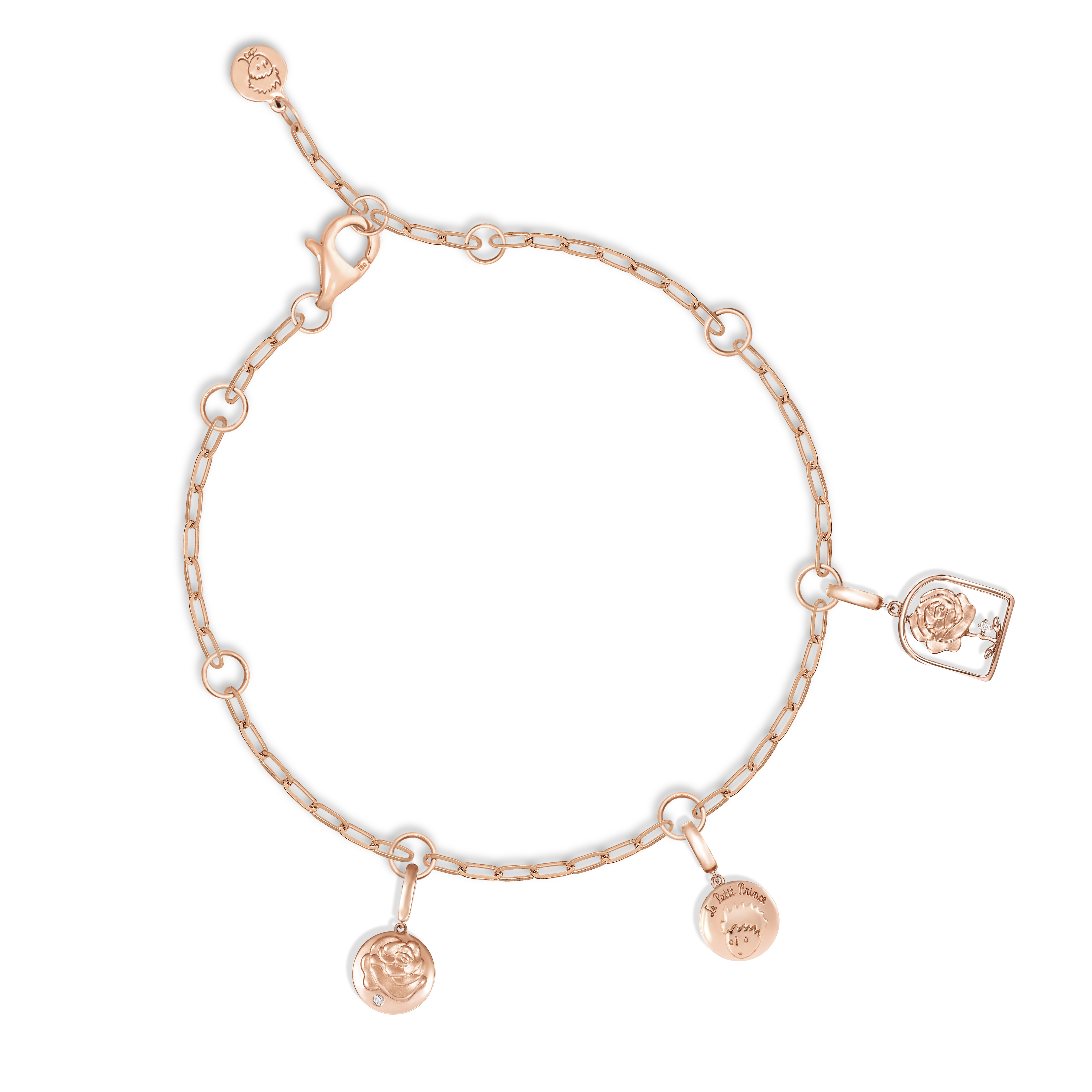 18K Rose Gold Diamond Pendant - Rose
